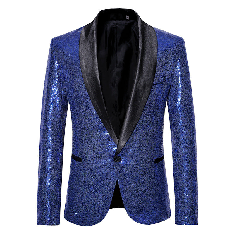 Pink Gold  Silver Blue Sequins Jazz Dance Blazers for Men Youth Host Singers Choir Band Music Production Consert Party Performance Coats for Male