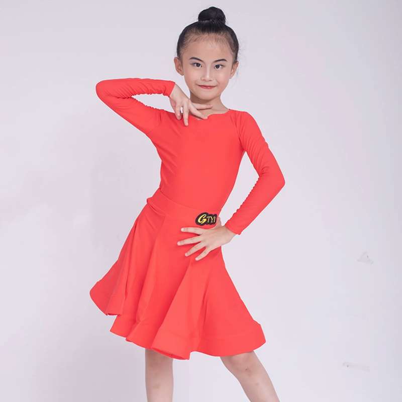 Children's Latin Dance dresses blue pink green Regulations Competition Uniforms Girls Professional Standards Grading Examination skirts