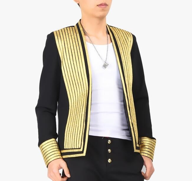 Men's jazz dance coats blazers night club model show stage performance ds dj singers host coats professional dance tops and jackets