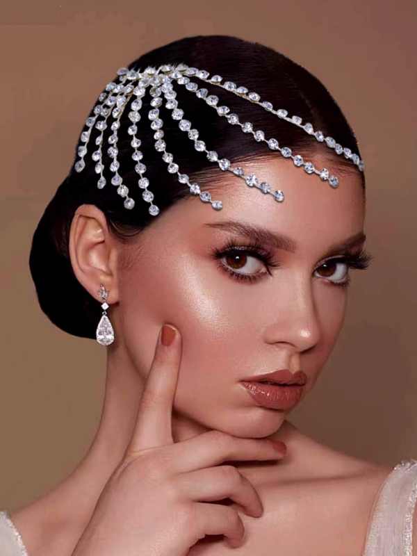 Women latin ballroom dance headdress stage performance bling hair comb Bride wedding braided hair accessories handmade