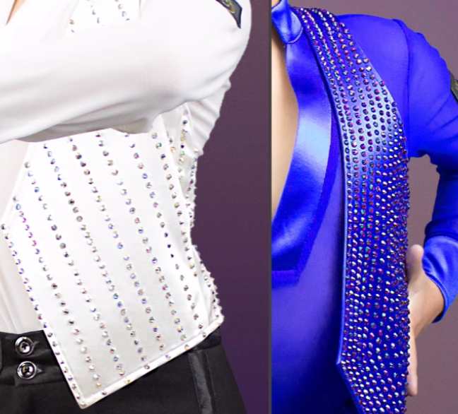 Custom Size Competition Boys Royal Blue White Rhinestones Latin Dance Shirts Kids Salsa Waltz Tango Ballroom Dancing Vest and Shirts