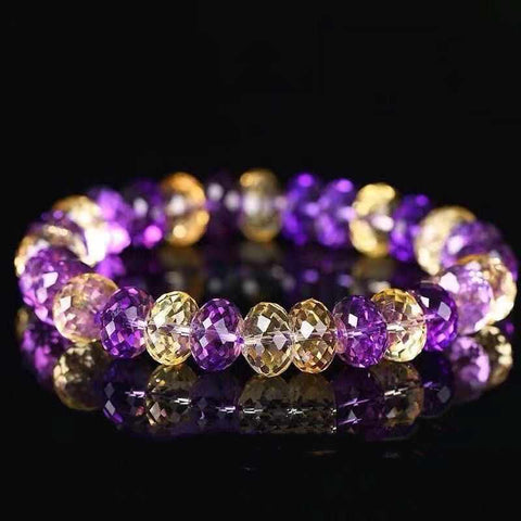 Buddha Bracelets fengshui Money luck crystal bracelet for unisex Citrine amethyst shiny bracelet hand rope festival gift for couple lovers