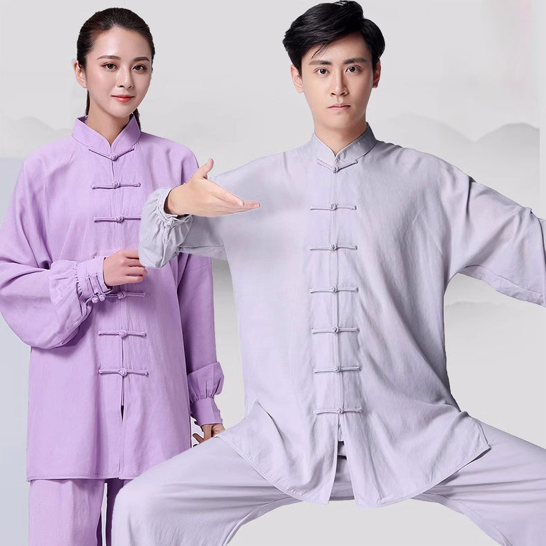 Cotton Linen Tai Chi Clothing for Women Men Chinese Kung Fu Uniforms Morning Exercises Fitness Tai Jiquan Training Clothes