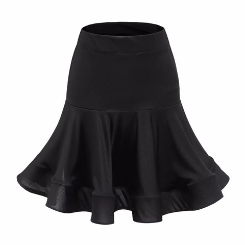 Girls Red Neon Green Black Latin Dance Skirt Kids Children Practice White Latin Salsa Chacha Dancing Skirt