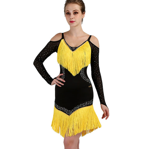 Latin Dance Dresses Latin Dance Competition Dresses / Rhinestones High Dress - 