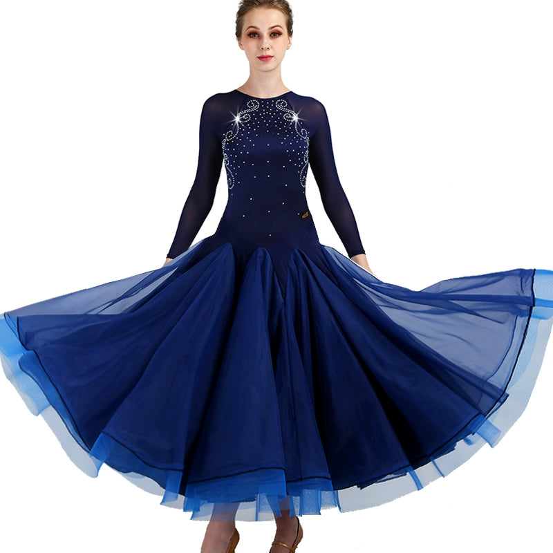 Ballroom Dance Dresses Waltz Show Dresses High-class Sleeve Modern Dance Dresses National Standard Dance Dresses - 