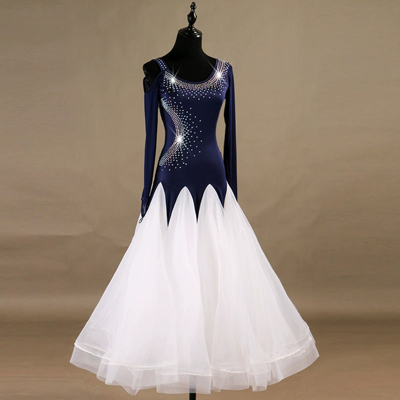 Ballroom Dance Dresses High-class diamond-inlaid modern costume group ballroom dress Waltz dress Ballroom Dance Dresses