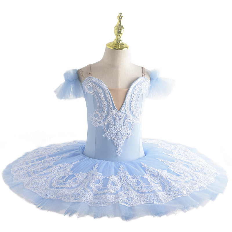Children's Blue Ballerina TUTU Skirt Ballet Dance Performance Dress for girls Ballet pancake flat tutu for kids