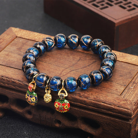 Buddha Bracelets Glazed bracelet colorful gold-swallowing beast feng shui god luck wealth bracelets for unisex birthday gift