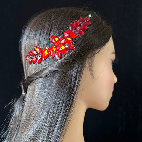 Professional Colorful Rhinestones Headpiece for Women Girls Latin Ballroom Blackpool Competition Dance Headdress Handmade Dance Jewelry