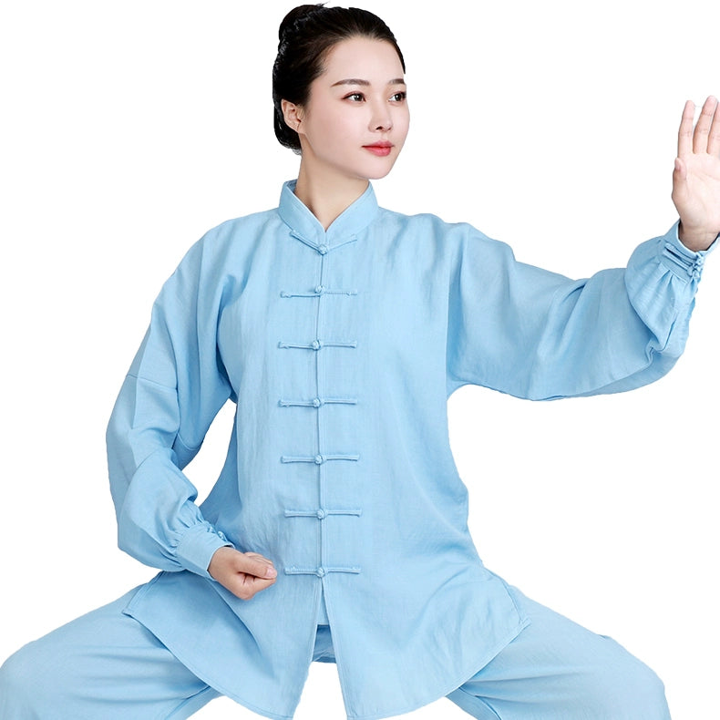 Cotton Linen Tai Chi Clothing for Women Men Chinese Kung Fu Uniforms Morning Exercises Fitness Tai Jiquan Training Clothes