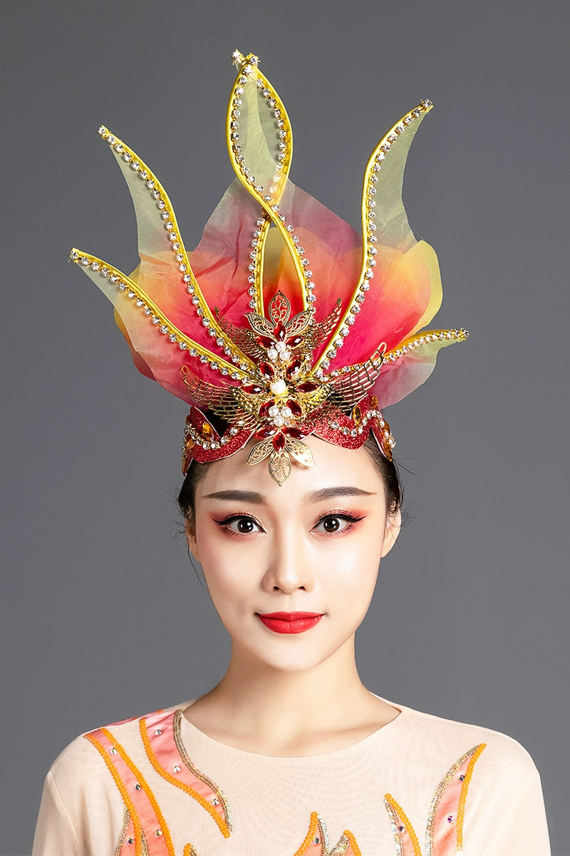 Opening Flamenco Dance Headdress for Women Girls Flowers Dress Headpiece Choir Dance Headgear Pageant Catwalk Stage Performance Props