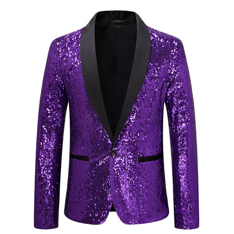 Pink Gold  Silver Blue Sequins Jazz Dance Blazers for Men Youth Host Singers Choir Band Music Production Consert Party Performance Coats for Male