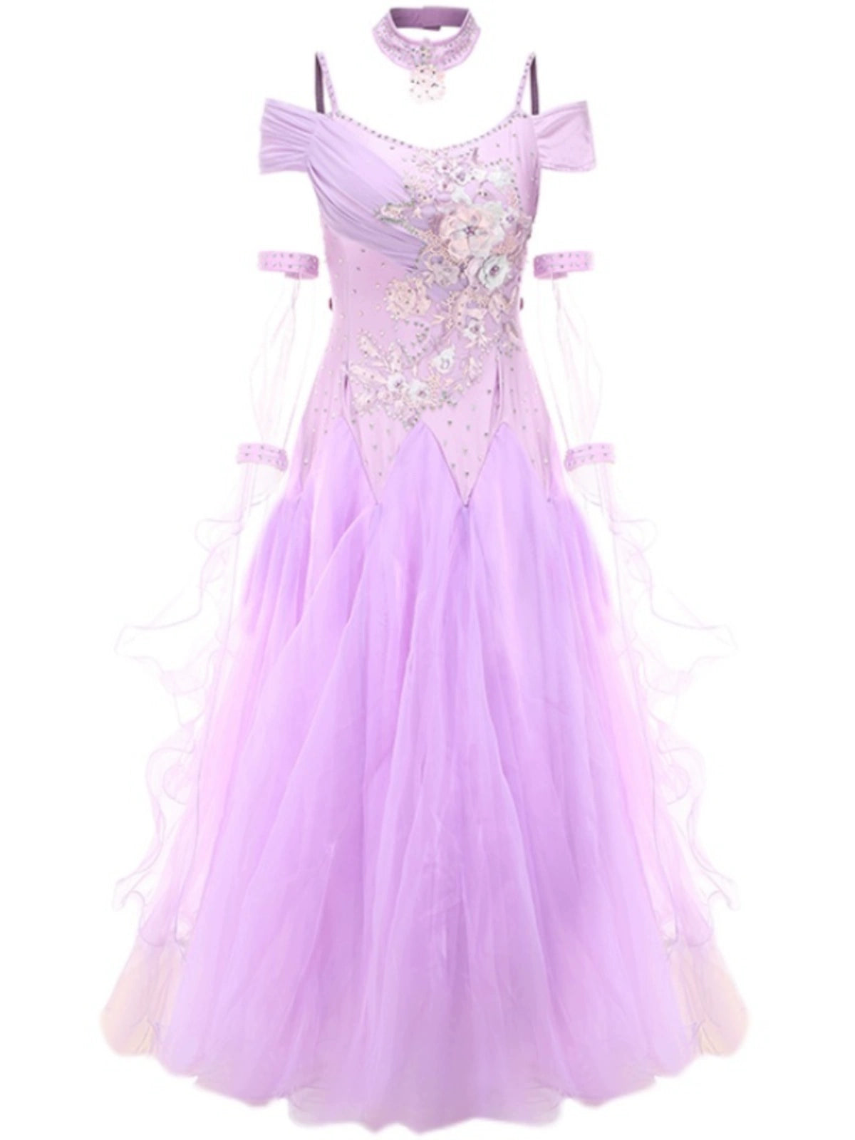 Purple Blue Modern ballroom dance dress for women girls waltz ballroom tango foxtrot dance competition performance gown