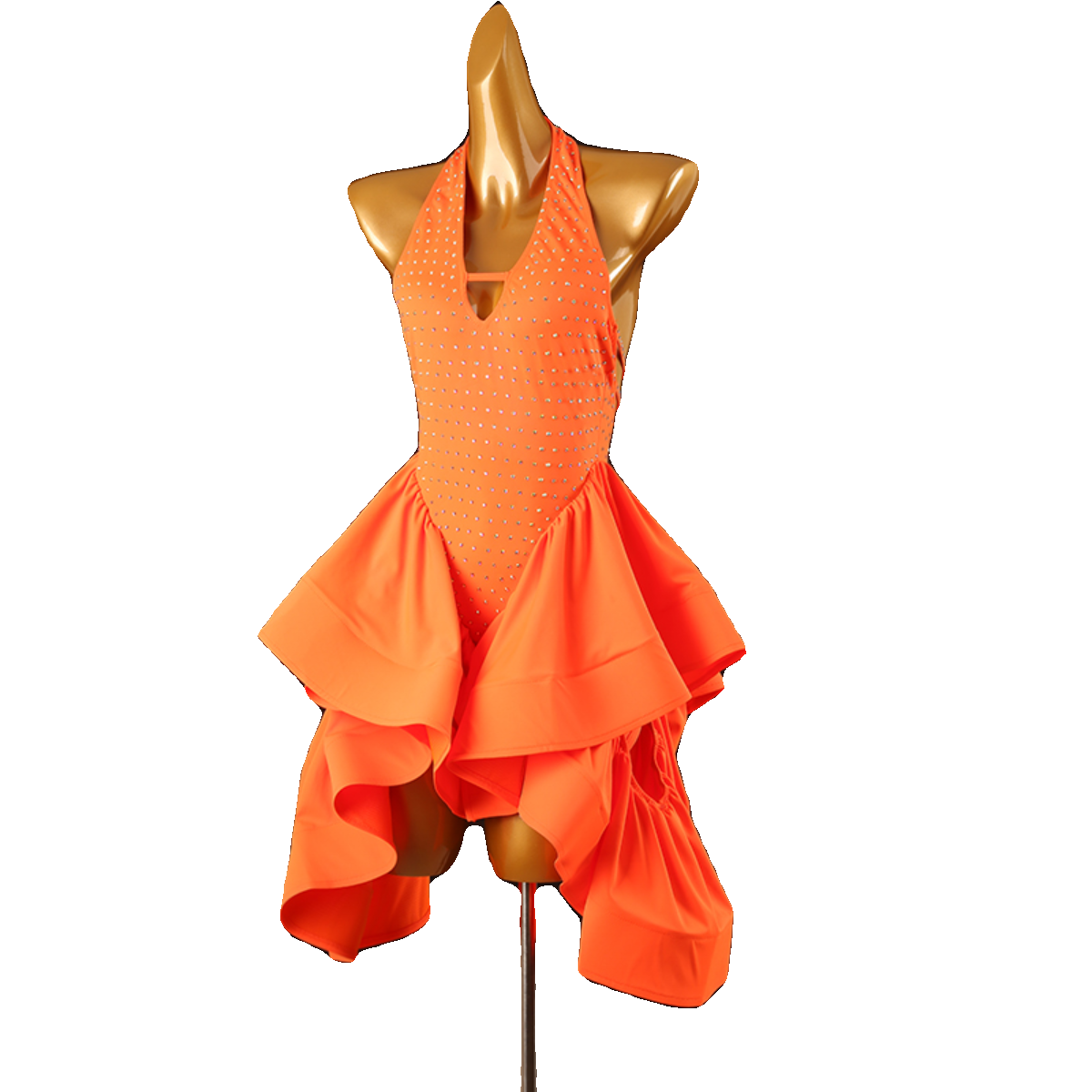 New National Standard Latin Dance Dress Rumba Samba Dance Competition Performance Clothing Professional Art Examination Clothing Orange Lq435 Latin Dance Dresses