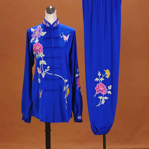 Custom size tai chi clothing competition chinese kung fu uniforms martial art group performance suit for women