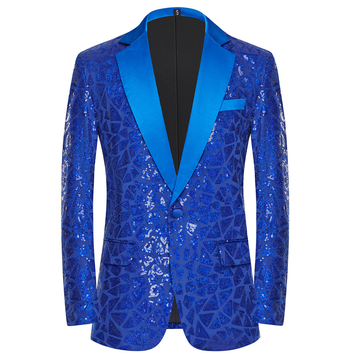 Men's Triangular Sequins Jazz Dance Blazers White Green Red Blue Gold Shiny Singers Host  Chor Party Dress Up Coats Band Performance Jackets for Man