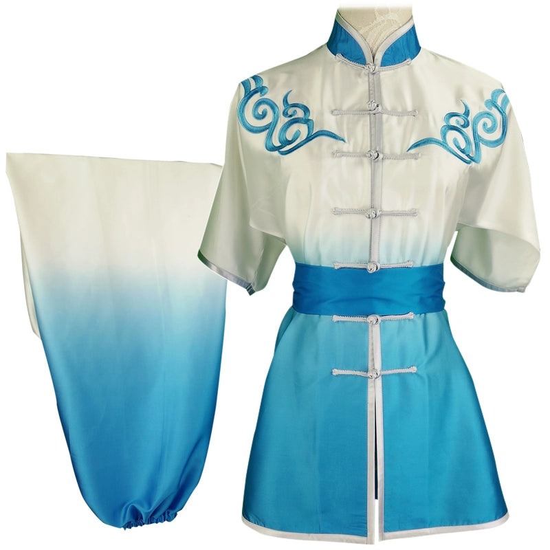 Chinese Martial Arts Clothes Kungfu Clothe Tai Chi Wushu Competition Performing Colored Clothes, Rose Red Embroidery,