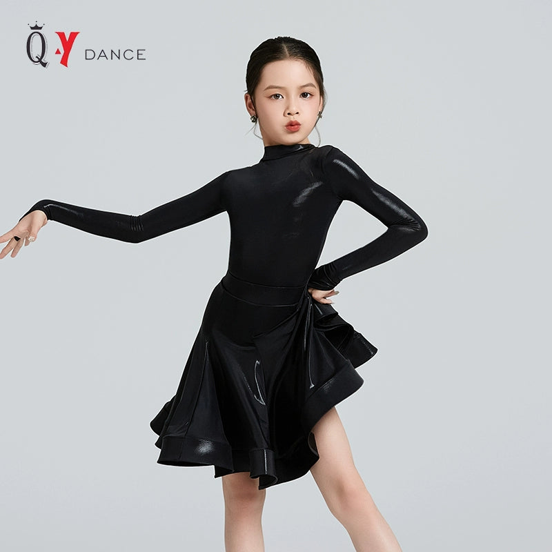 Children's Yellow Blue Wine Latin Dance Dresses for Girls Kids Salsa Rumba Chacha Ballroom Regulations Competition Performance Costume