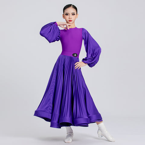 Colorful Competition Ballroom Dance Dresses for Girls Kids Yellow Blue Pink White Red Waltz Tango Swing Skirts for Children