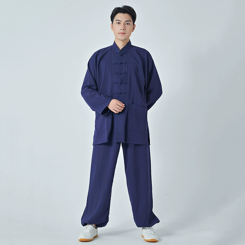 Tai Chi Suit Kung Fu Uniforms Cotton and Linen Men's and Women's Shadowboxing Clothing Baduanjin Chinese Style Martial Arts Practice Clothes Outfit