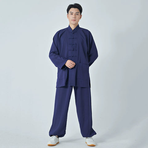 Tai Chi Suit Kung Fu Uniforms Cotton and Linen Men's and Women's Shadowboxing Clothing Baduanjin Chinese Style Martial Arts Practice Clothes Outfit