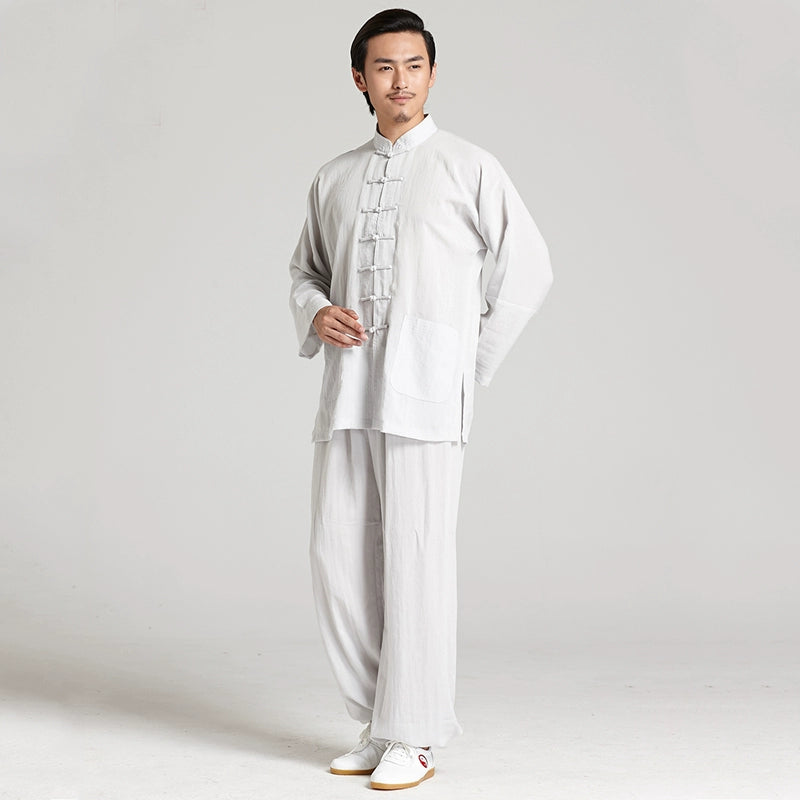 Tai Chi Suit Kung Fu Uniforms Cotton and Linen Men's and Women's Shadowboxing Clothing Baduanjin Chinese Style Martial Arts Practice Clothes Outfit