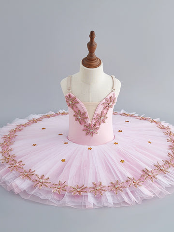 Children Green pink ballet dance dress kids ballerina tutu skirts sleeping beauty girls performance clothes Swan Lake flat tutu