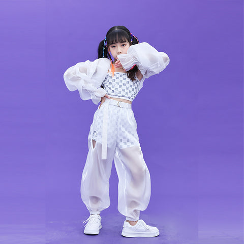 Children's Jazz hiphop street Dance Performance Clothing for girls Kindergarten Model Walk Group Dance Outfits