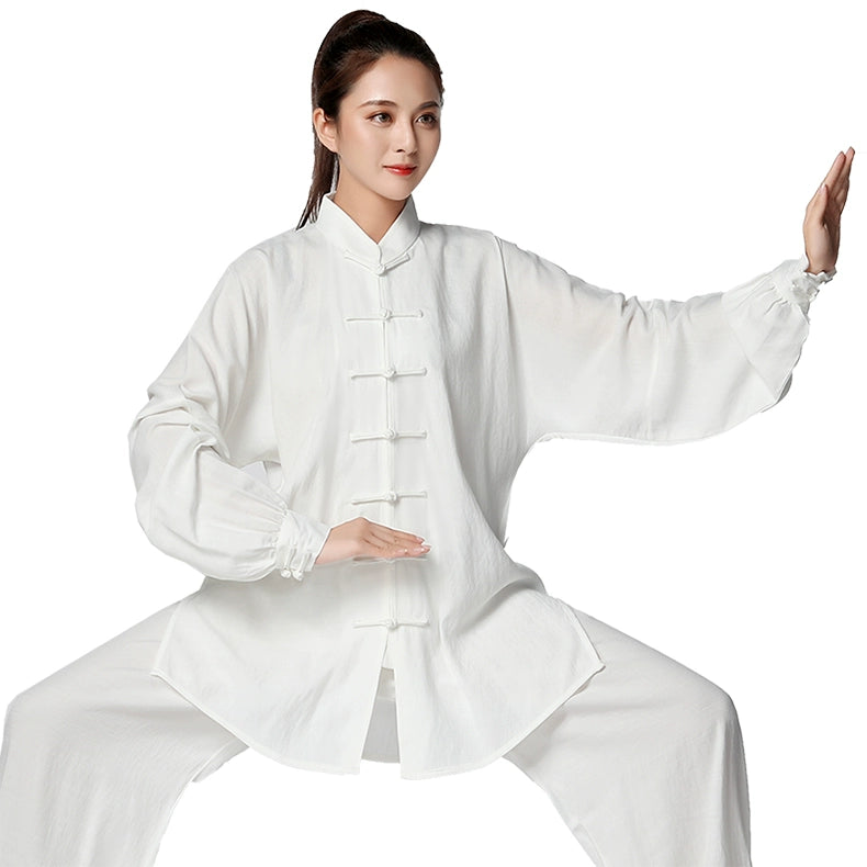 Cotton Linen Tai Chi Clothing for Women Men Chinese Kung Fu Uniforms Morning Exercises Fitness Tai Jiquan Training Clothes