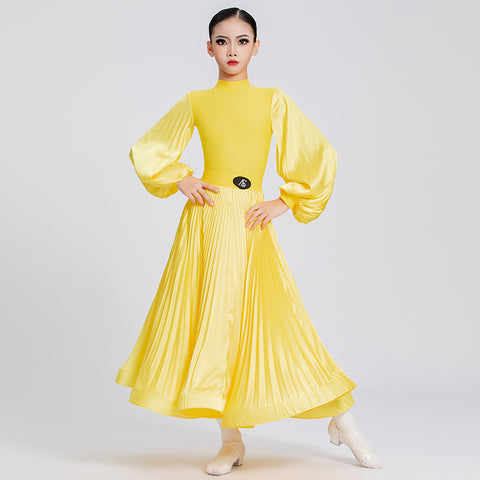 Colorful Competition Ballroom Dance Dresses for Girls Kids Yellow Blue Pink White Red Waltz Tango Swing Skirts for Children