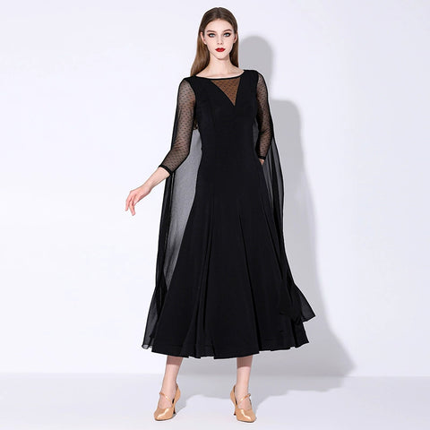 Modern Ballroom dance dress national dance costume design sense crystal linen cotton Ballroom Dance Dresses