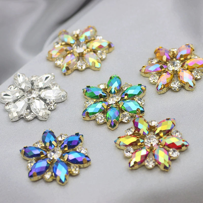 DIY Dance dress headdress rhinestones green red blue gemstones for wedding dress bag hat shoes  jewelry dance suit headscarf