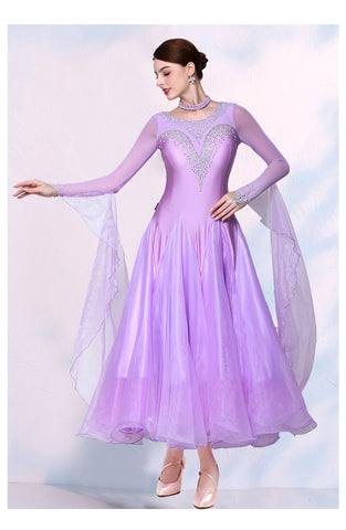 Turquoise Yellow Competition Ballroom Dance Dresses for Women Girls Waltz Tango Rhythm National Dance Gown