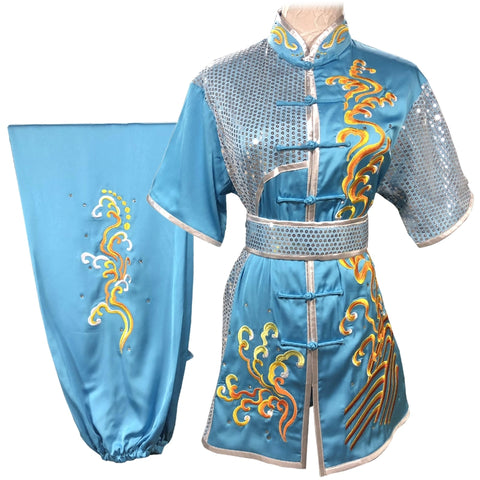 Chinese Martial Arts Clothes Kungfu Clothe Tai Chi Wushu Competition Performing Colored Clothes, Rose Red Embroidery,