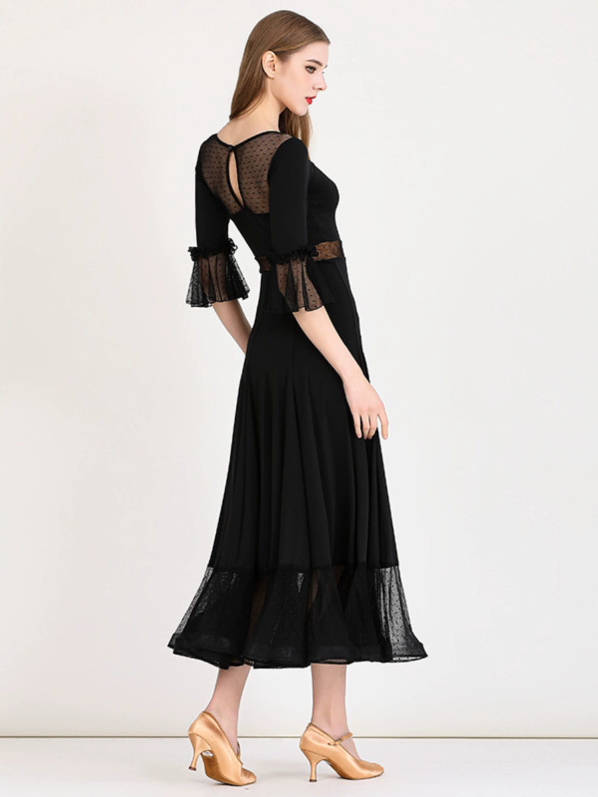 Black wine ballroom dance dresses for women girls Elegant modern waltz tango foxtrot dance dress Ballroom Dance Dresses