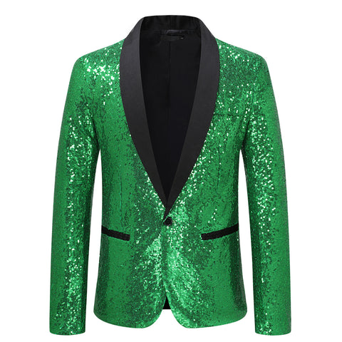 Pink Gold  Silver Blue Sequins Jazz Dance Blazers for Men Youth Host Singers Choir Band Music Production Consert Party Performance Coats for Male