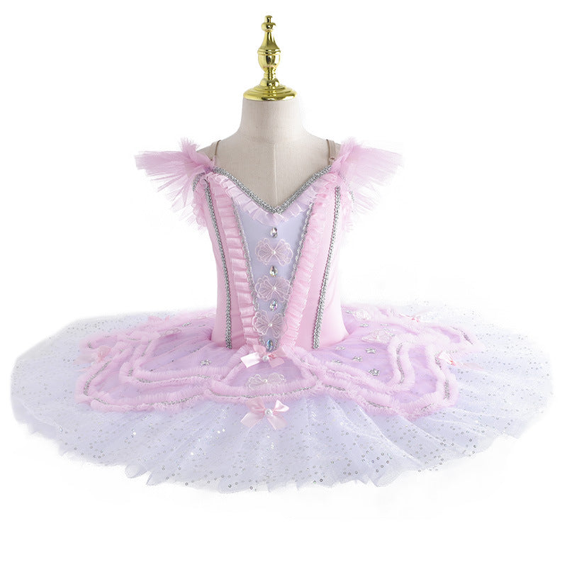 Professional Kids Blue Bird Tutu Ballerina Performance Dresses for Girls Classical Ballet Stage Costumes Pancake flat tutu