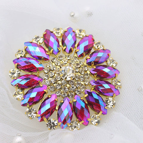 DIY bling rhinestones for dance headdress performance clothes hand sew round gemstones for jewelry bag shoes headscarf hat 5.5cm