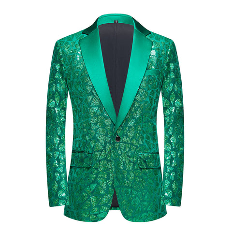 Men's Triangular Sequins Jazz Dance Blazers White Green Red Blue Gold Shiny Singers Host  Chor Party Dress Up Coats Band Performance Jackets for Man