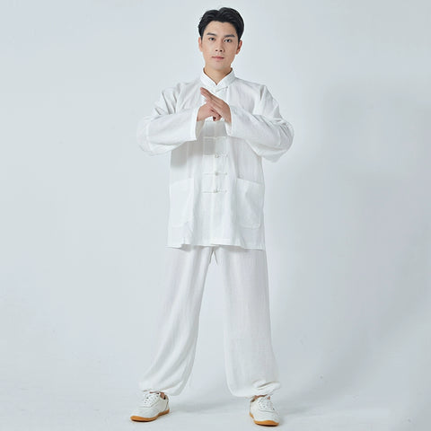 Tai Chi Suit Kung Fu Uniforms Cotton and Linen Men's and Women's Shadowboxing Clothing Baduanjin Chinese Style Martial Arts Practice Clothes Outfit