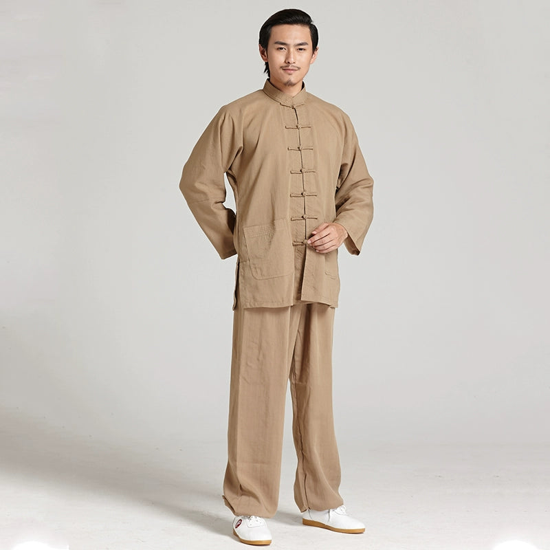 Tai Chi Suit Kung Fu Uniforms Cotton and Linen Men's and Women's Shadowboxing Clothing Baduanjin Chinese Style Martial Arts Practice Clothes Outfit