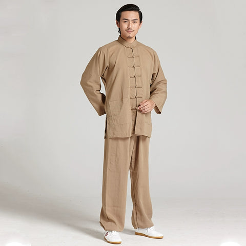 Tai Chi Suit Kung Fu Uniforms Cotton and Linen Men's and Women's Shadowboxing Clothing Baduanjin Chinese Style Martial Arts Practice Clothes Outfit