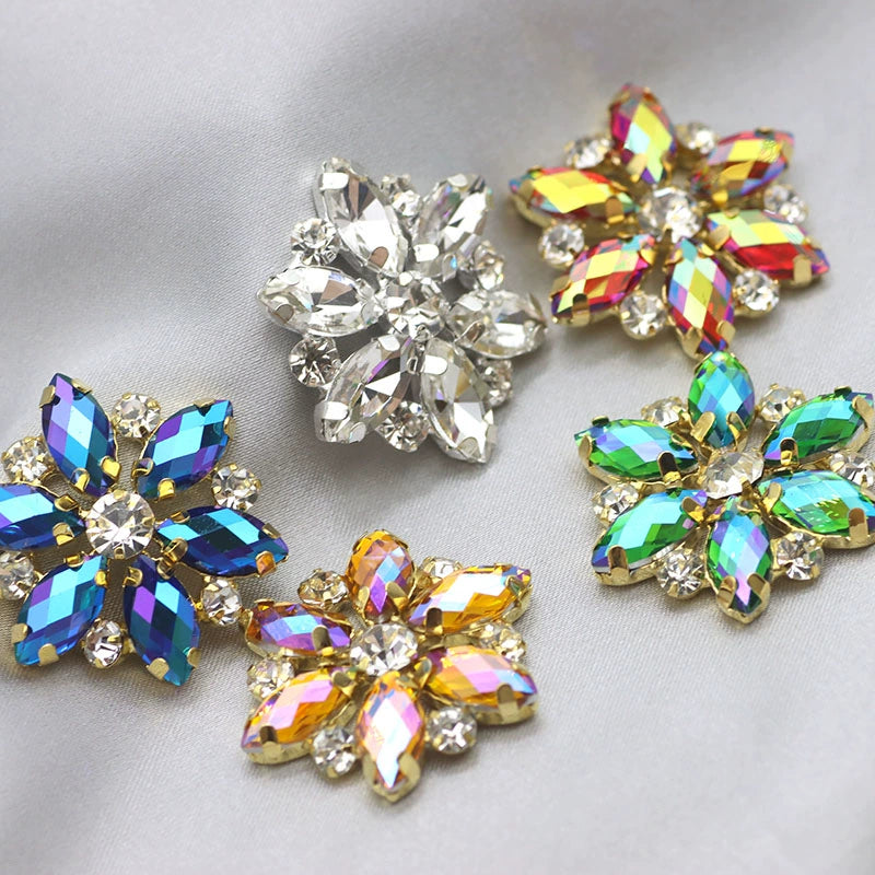 DIY Dance dress headdress rhinestones green red blue gemstones for wedding dress bag hat shoes  jewelry dance suit headscarf