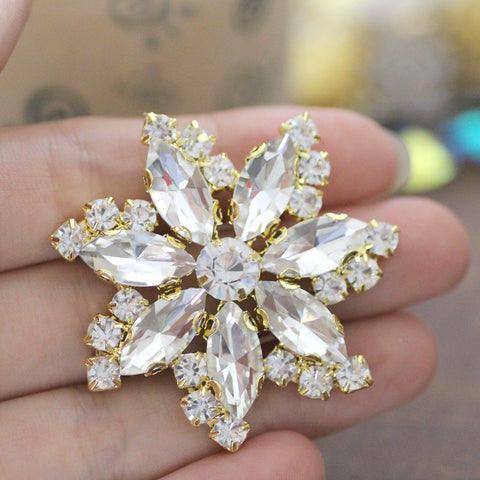 DIY stained glass rhinestone corsage for dance headdress party dress performance shoes hats bags decorations jewelry accessories 4.5cm