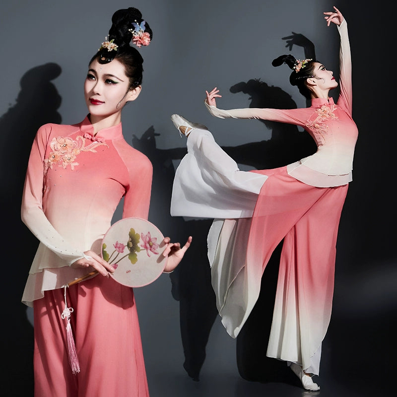 Chinese folk Classical dance costumes for women pink hanfu princess dress art test performance clothes ethnic Jiaozhou Yangge clothes