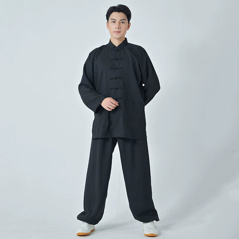 Tai Chi Suit Kung Fu Uniforms Cotton and Linen Men's and Women's Shadowboxing Clothing Baduanjin Chinese Style Martial Arts Practice Clothes Outfit