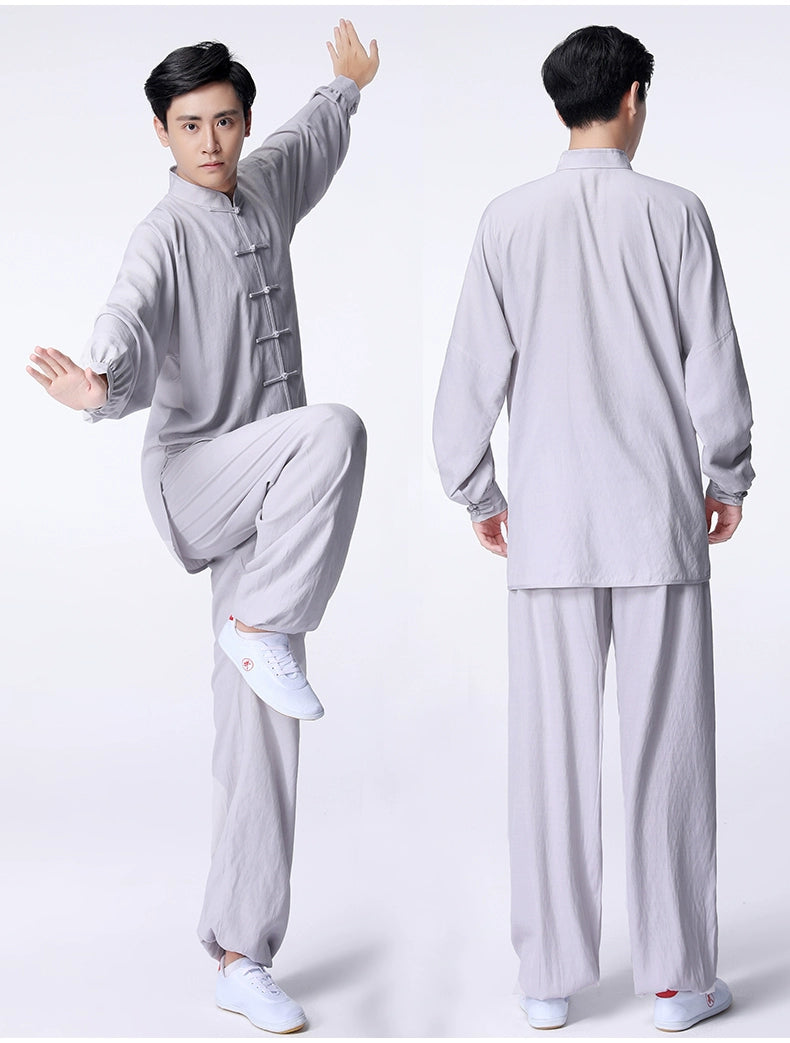 Cotton Linen Tai Chi Clothing for Women Men Chinese Kung Fu Uniforms Morning Exercises Fitness Tai Jiquan Training Clothes