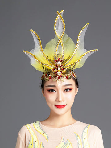 Opening Flamenco Dance Headdress for Women Girls Flowers Dress Headpiece Choir Dance Headgear Pageant Catwalk Stage Performance Props