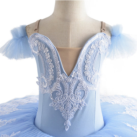 Children's Blue Ballerina TUTU Skirt Ballet Dance Performance Dress for girls Ballet pancake flat tutu for kids